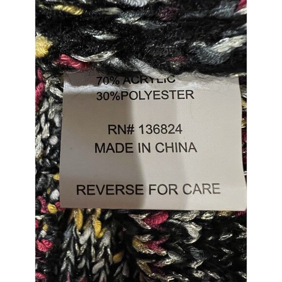 Nicole Sabbattini Multicolor One Button Knit Sweater Cardigan Size Large - Picture 7 of 8